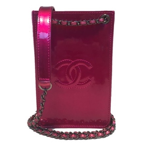 CHANEL, Bags, Chanel Pink Patent Cell Phone Crossbody Bag